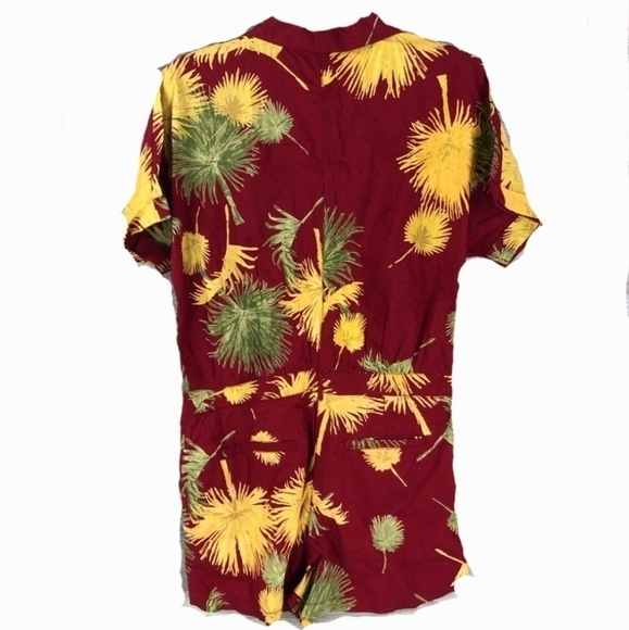 Free People Malibu Romper in Red Combo 100% Cotton Size S - Picture 3 of 5